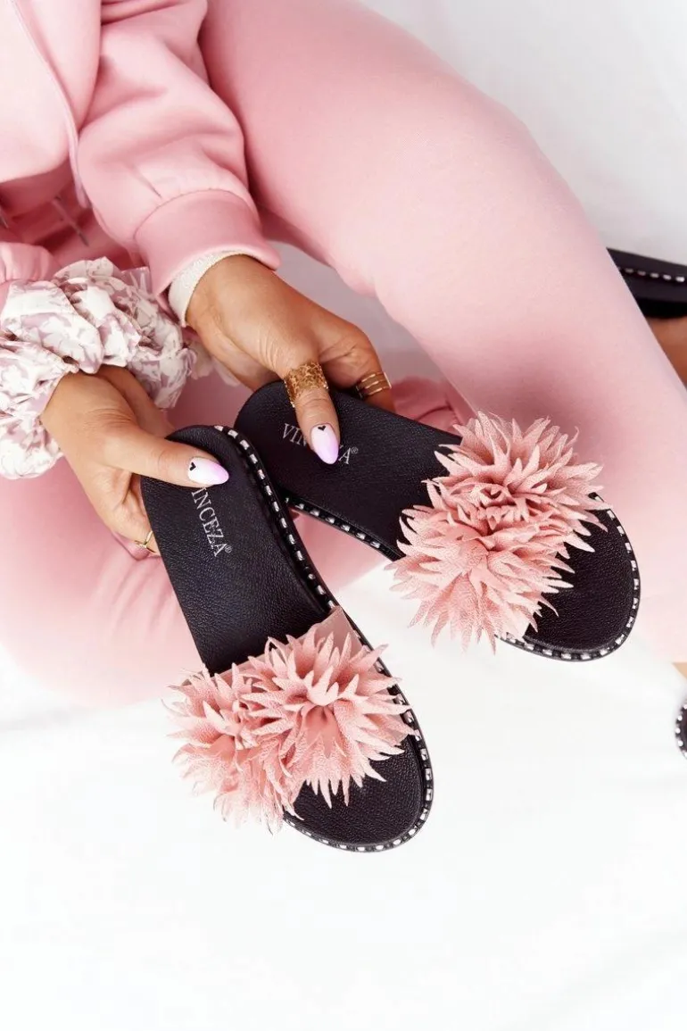 Gumowe Klapki Z Dżetami Vinceza 20-30101 Różowe