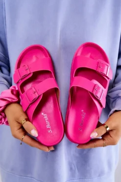 Gumowe Klapki Ze Sprzączką Fuksja Corina