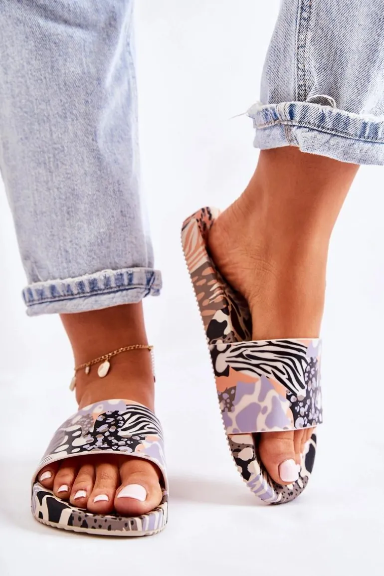 Gumowe Pachnące Klapki ZAXY JJ285098 Czarno-Beżowe