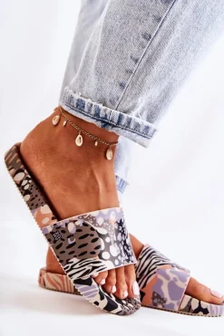 Gumowe Pachnące Klapki ZAXY JJ285098 Czarno-Beżowe