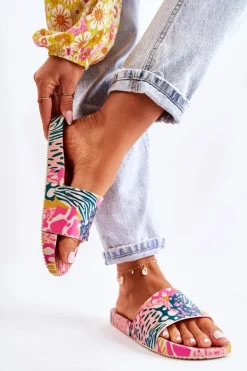 Gumowe Pachnące Klapki ZAXY JJ285097 Różowo-Zielone