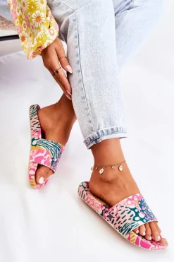 Gumowe Pachnące Klapki ZAXY JJ285097 Różowo-Zielone