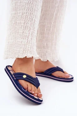 Japonki Klapki Damskie Piankowe Big Star RR274A109 Granatowe