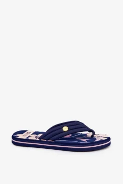 Japonki Klapki Damskie Piankowe Big Star RR274A109 Granatowe