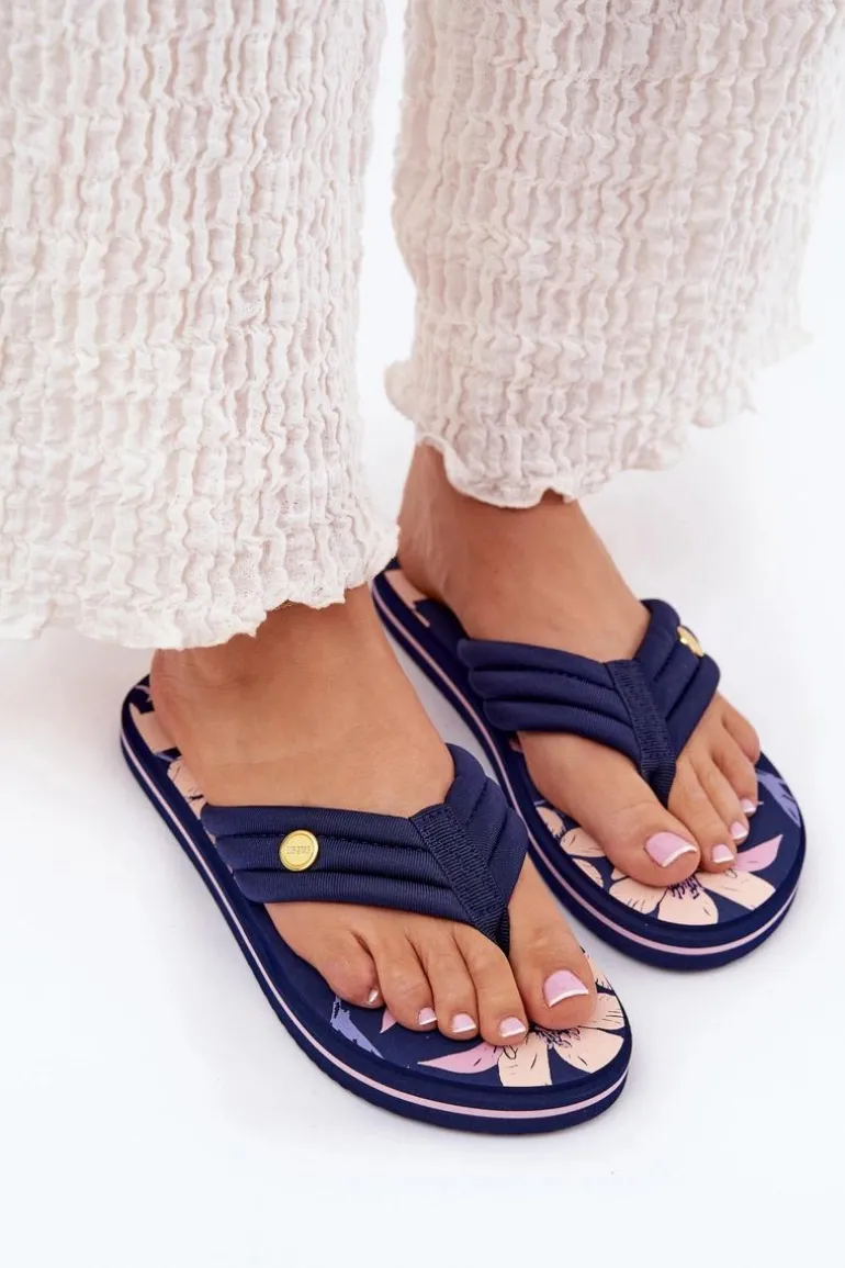 Japonki Klapki Damskie Piankowe Big Star RR274A109 Granatowe