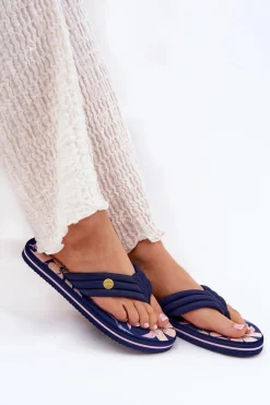 Japonki Klapki Damskie Piankowe Big Star RR274A109 Granatowe