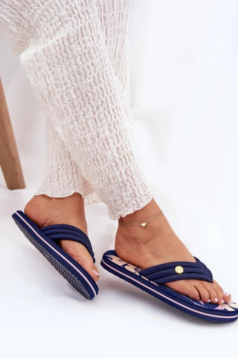 Japonki Klapki Damskie Piankowe Big Star RR274A109 Granatowe