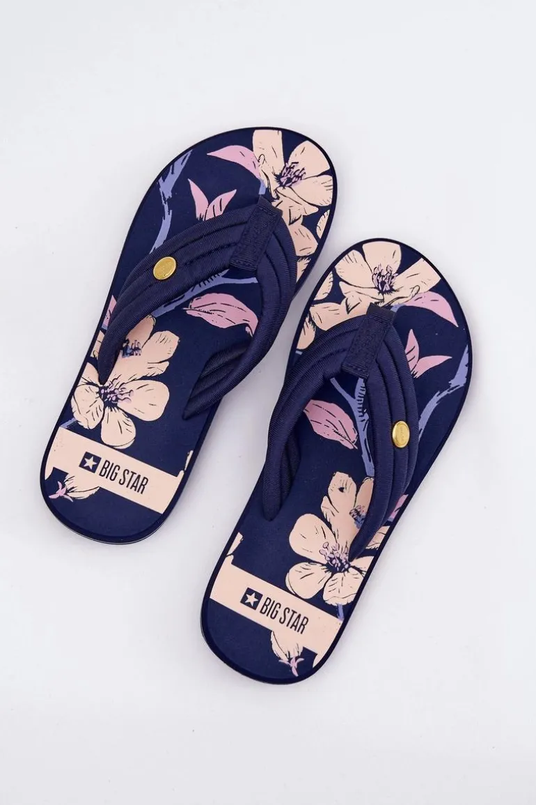 Japonki Klapki Damskie Piankowe Big Star RR274A109 Granatowe