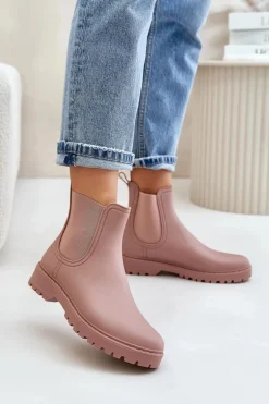 Kalosze Damskie Z Elastycznymi Wstawkami Brudny Róż Ciariel