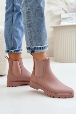 Kalosze Damskie Z Elastycznymi Wstawkami Brudny Róż Ciariel