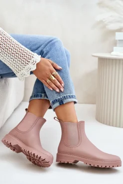 Kalosze Damskie Z Elastycznymi Wstawkami Brudny Róż Ciariel