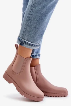 Kalosze Damskie Z Elastycznymi Wstawkami Brudny Róż Ciariel