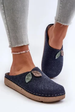 Kapcie Damskie Filcowe Inblu ED000013 Granatowe