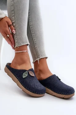 Kapcie Damskie Filcowe Inblu ED000013 Granatowe