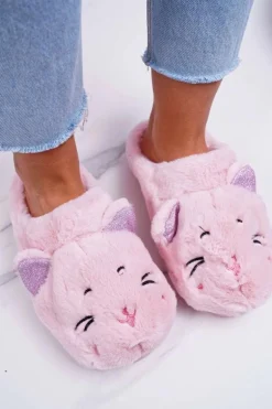 Kapcie Damskie Kotki z Uszami Różowe Sleppyhead