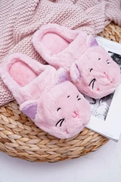 Kapcie Damskie Kotki z Uszami Różowe Sleppyhead