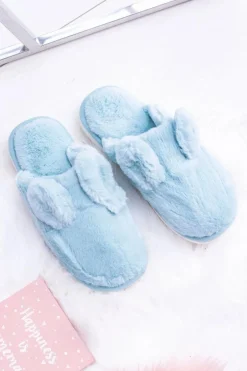 Kapcie Damskie Króliki z Uszami Błękitne Alabama