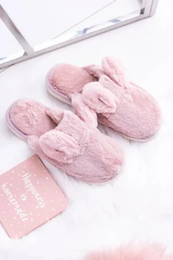 Kapcie Damskie Króliki z Uszami Różowe Alabama