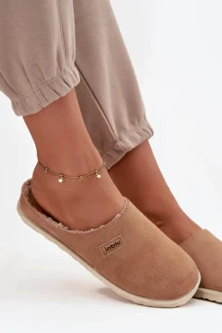 Kapcie Damskie Obuwie Domowe Inblu CS000045 Camel