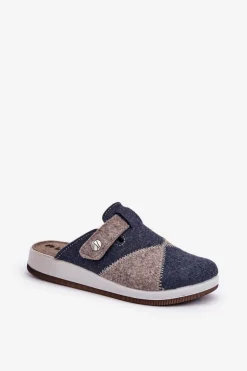 Kapcie Damskie Profilaktyczne Inblu CT000032 Szaro-Granatowe