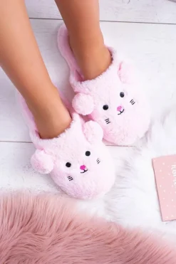 Kapcie Damskie SOXO Myszki z Uszami Różowe