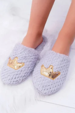 Kapcie Damskie SOXO Złota Korona Szare