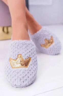 Kapcie Damskie SOXO Złota Korona Szare