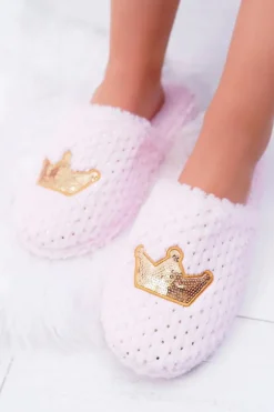 Kapcie Damskie SOXO Złota Korona Różowe