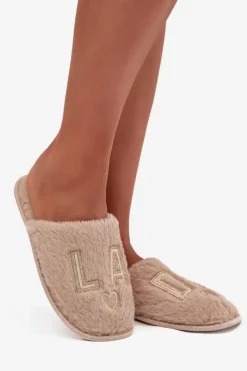 Kapcie Damskie Z Futerkiem LADY Vinceza 19958 Beżowe