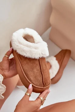 Kapcie Damskie Z Futerkiem Camel Zinntia