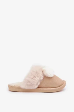 Kapcie Damskie Z Futerkiem Beżowe Nartani