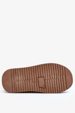 Kapcie Na Grubej Podeszwie Z Eko Zamszu Beżowe Sylva