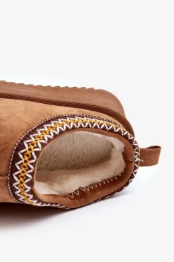 Kapcie Na Grubej Podeszwie Z Eko Zamszu Camel Sylva