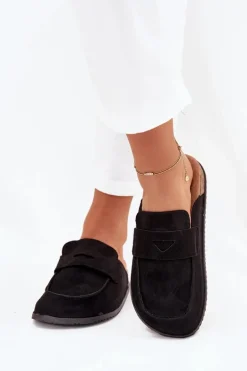 Klapki Chodaki Damskie Na Korkowej Platformie Czarne Nivalia