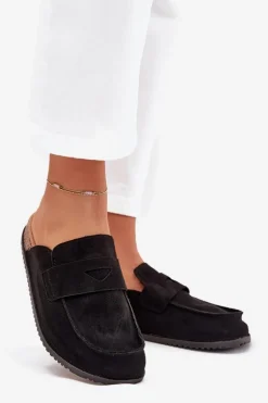 Klapki Chodaki Damskie Na Korkowej Platformie Czarne Nivalia