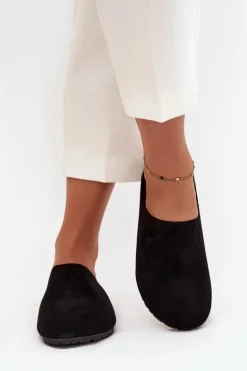 Klapki Chodaki Damskie Na Platformie Czarne Sylviane