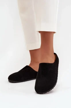 Klapki Chodaki Damskie Na Platformie Czarne Sylviane