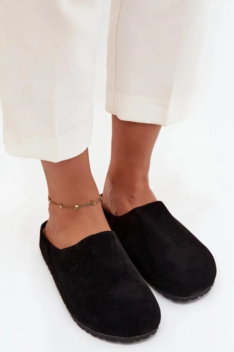 Klapki Chodaki Damskie Na Platformie Czarne Sylviane