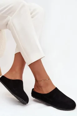 Klapki Chodaki Damskie Na Platformie Czarne Sylviane