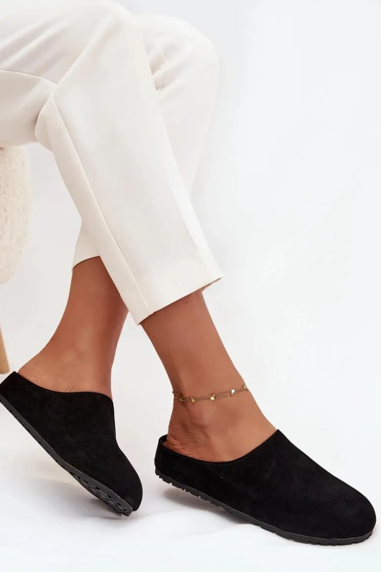 Klapki Chodaki Damskie Na Platformie Czarne Sylviane