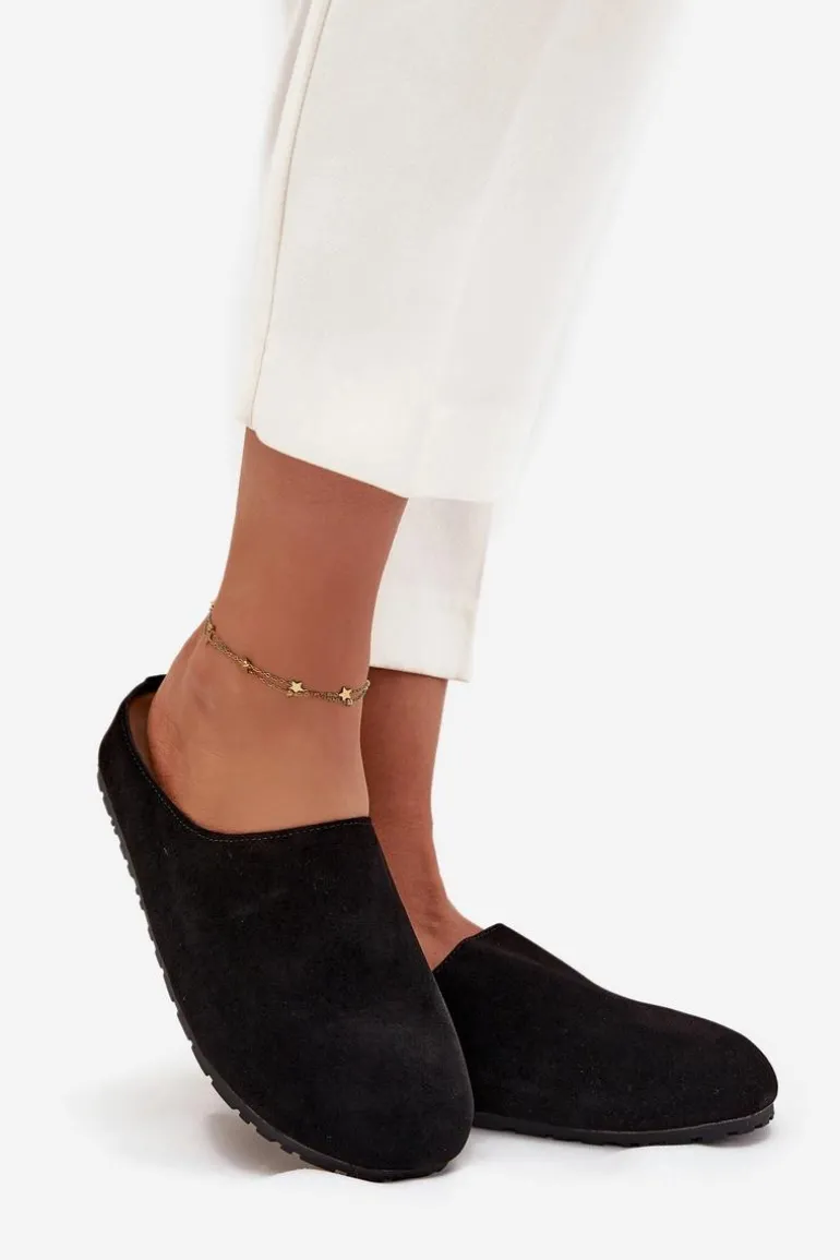 Klapki Chodaki Damskie Na Platformie Czarne Sylviane