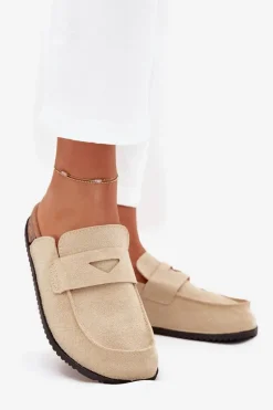 Klapki Chodaki Damskie Na Korkowej Platformie Beżowe Nivalia