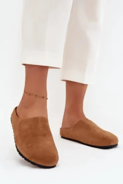 Klapki Chodaki Damskie Na Platformie Camel Sylviane