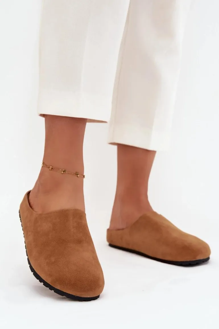 Klapki Chodaki Damskie Na Platformie Camel Sylviane