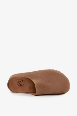 Klapki Chodaki Damskie Na Platformie Ciemnobeżowe Sylviane