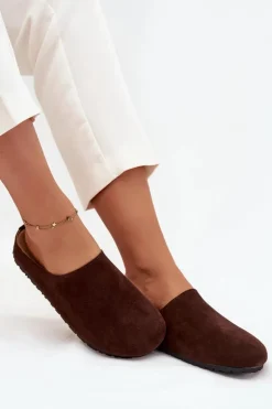 Klapki Chodaki Damskie Na Platformie Czekoladowe Sylviane