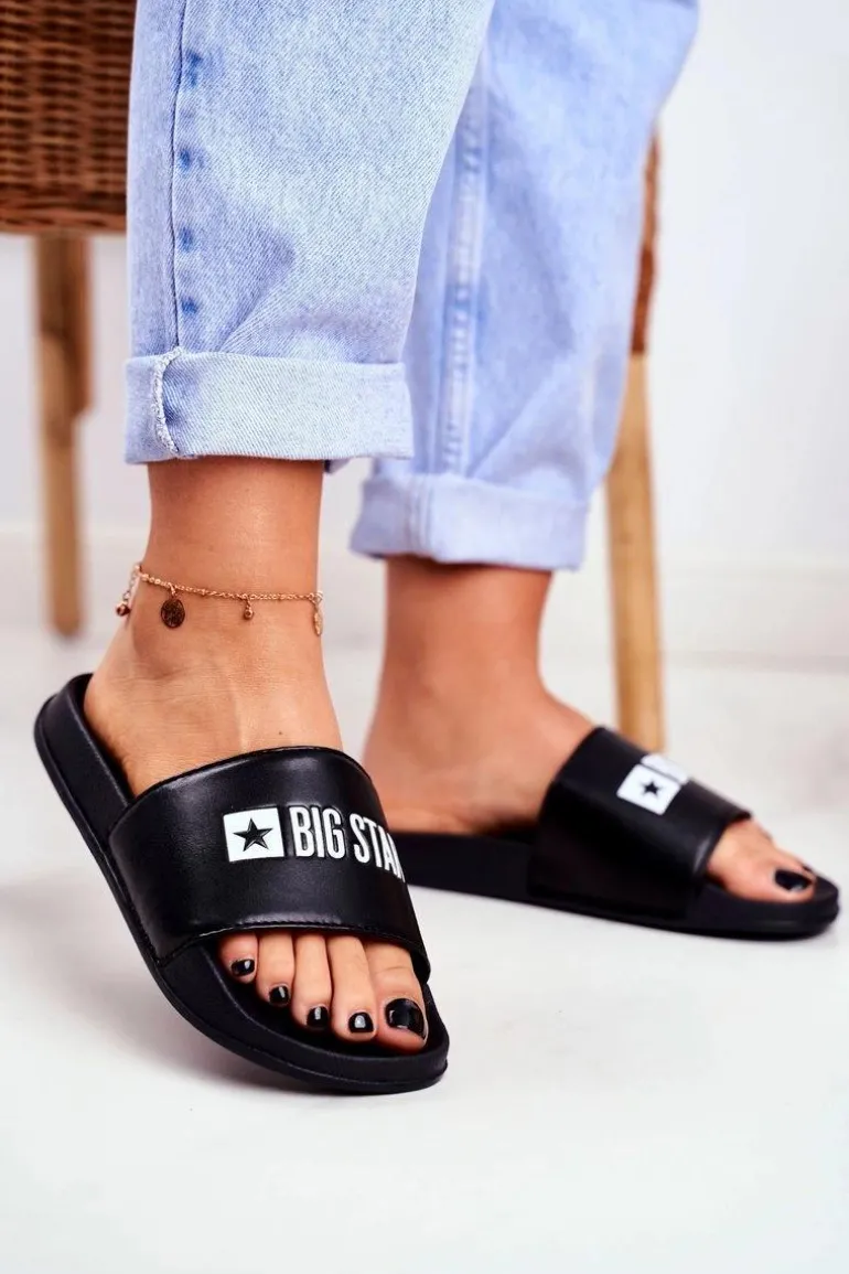 Klapki Damskie Big Star Czarne GG274040
