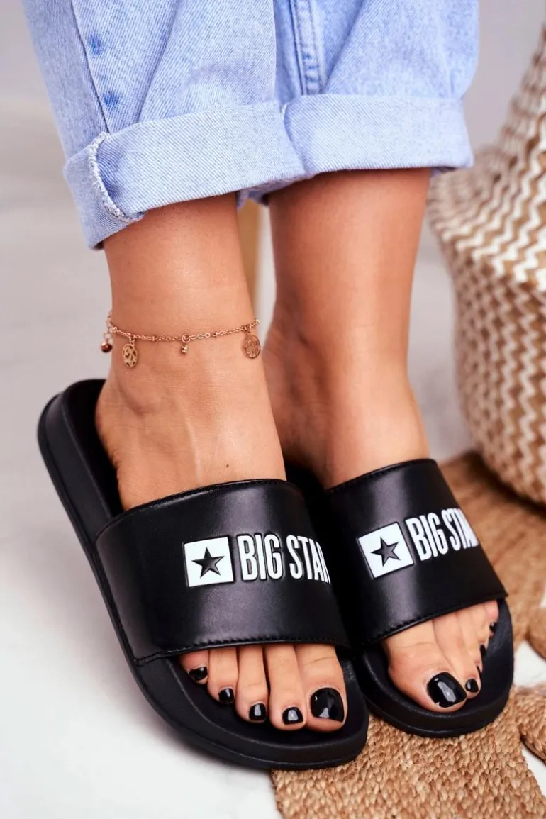 Klapki Damskie Big Star Czarne GG274040