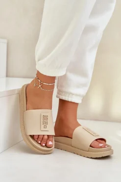 Klapki Damskie Big Star LL274A210 Beżowe