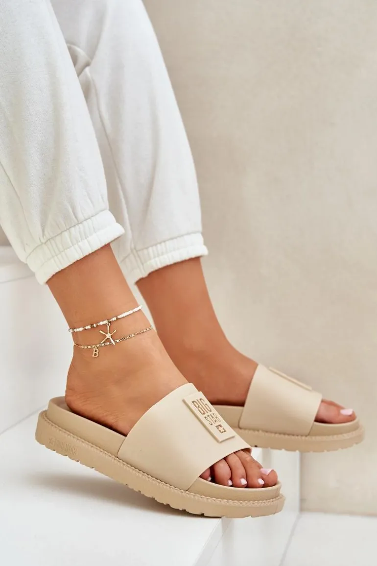 Klapki Damskie Big Star LL274A210 Beżowe